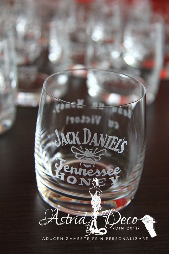 Set 6 pahare whiskey - Bohemia- JD Honey