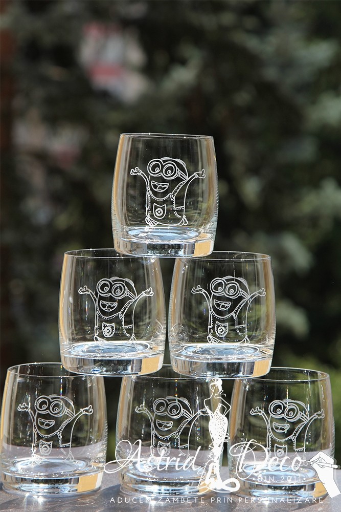 Set 6 pahare whiskey - Bohemia- Minion