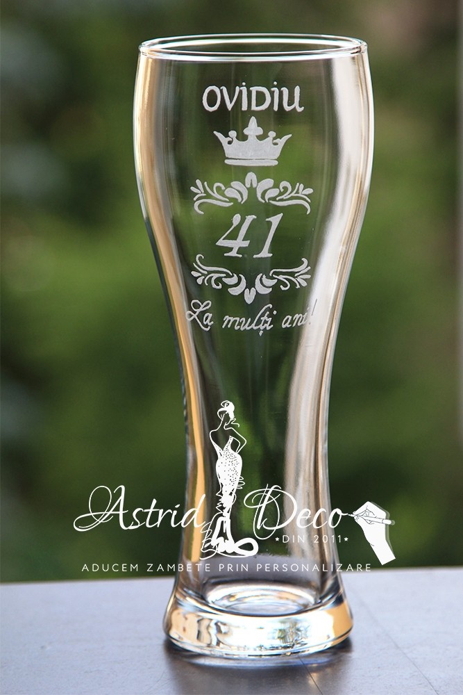 Pahar bere - gravat manual- LMA