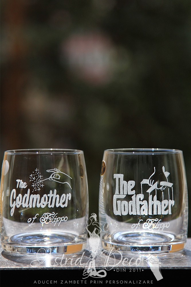 Set 2 pahare Bohemia- whiskey- Godparents