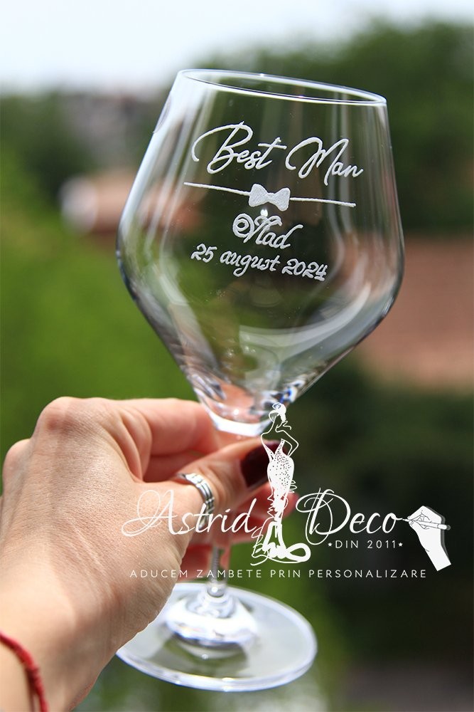 Pahar Bohemia vin- gravat manual- Best Man