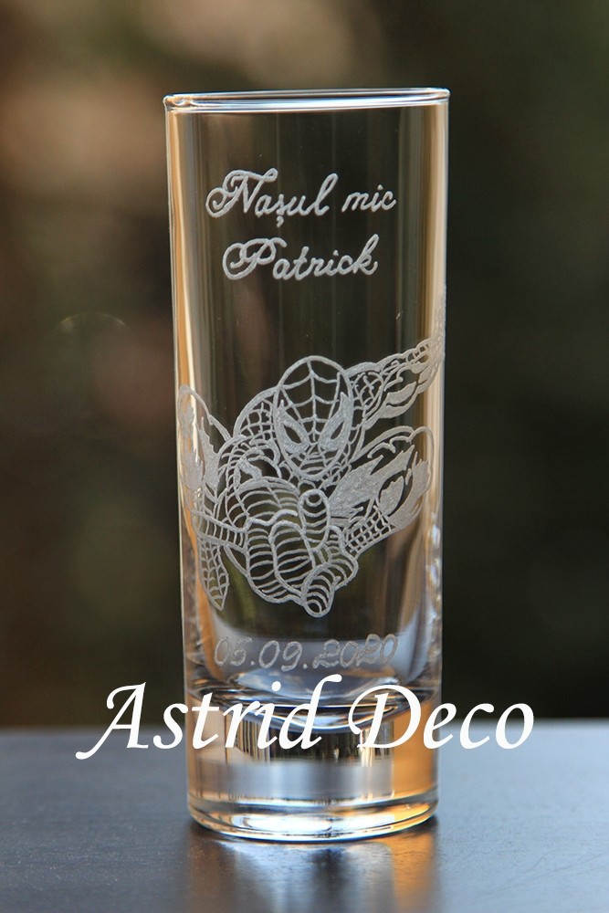 Pahar apa gravat manual- Spiderman