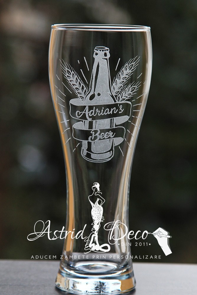 Pahar bere gravat manual - Bottle Name