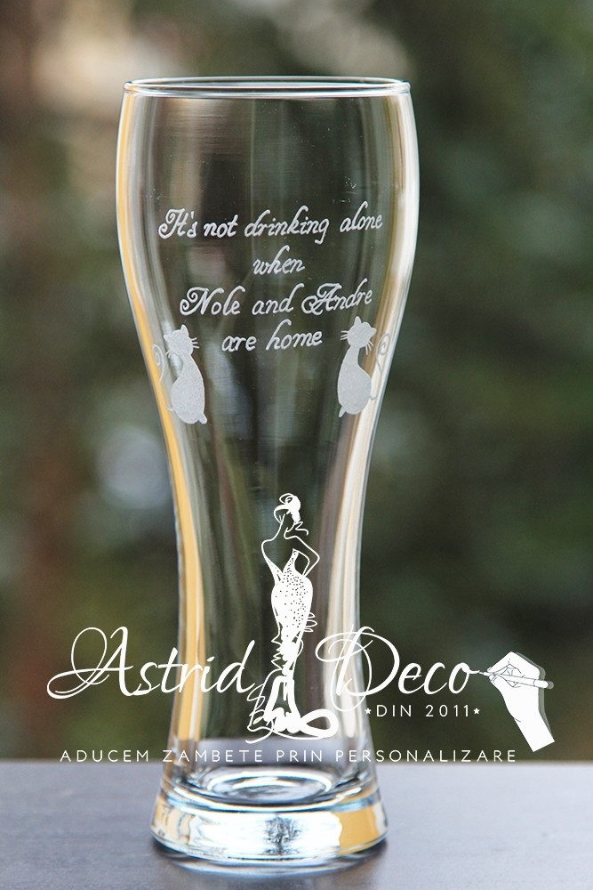 Pahar bere gravat manual - Cats