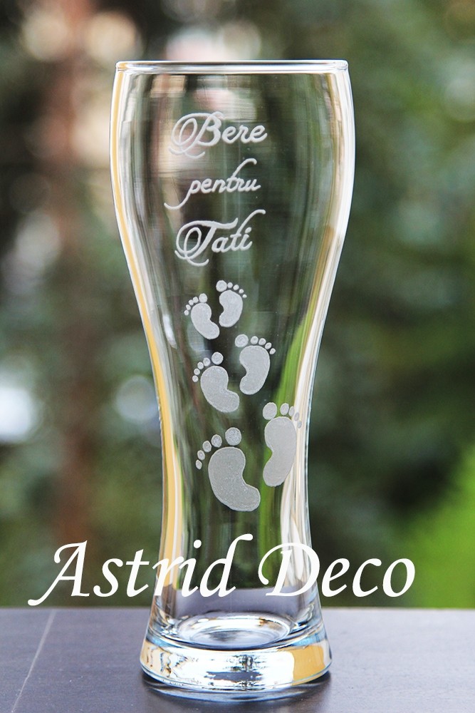 Pahar bere gravat manual - Picioruse 