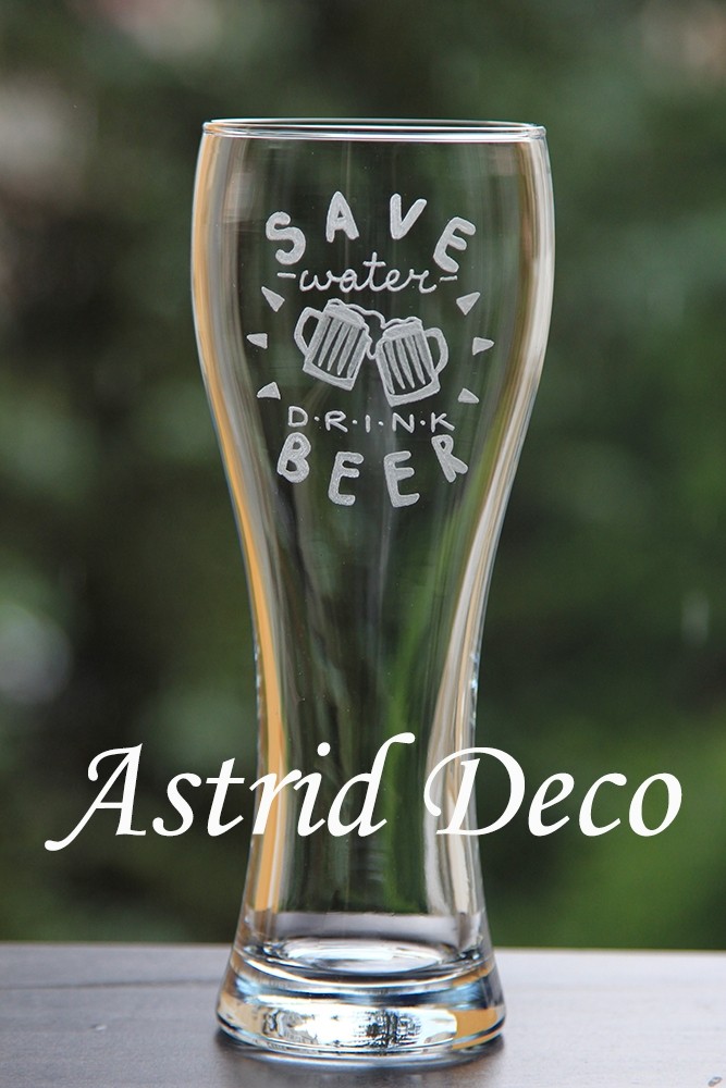 Pahar bere gravat manual - Save water