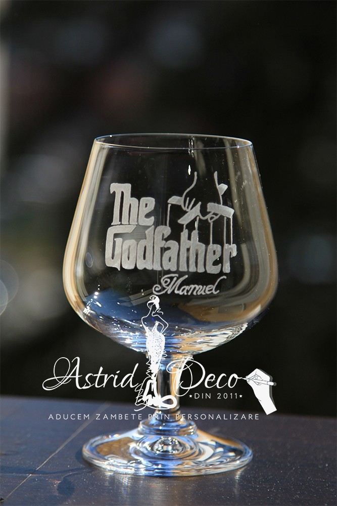 Pahar coniac gravat manual - The Godfather
