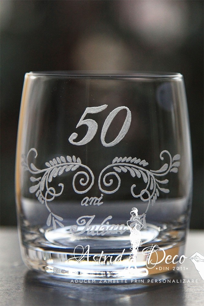 Pahar Bohemia whiskey gravat manual - Aniversare