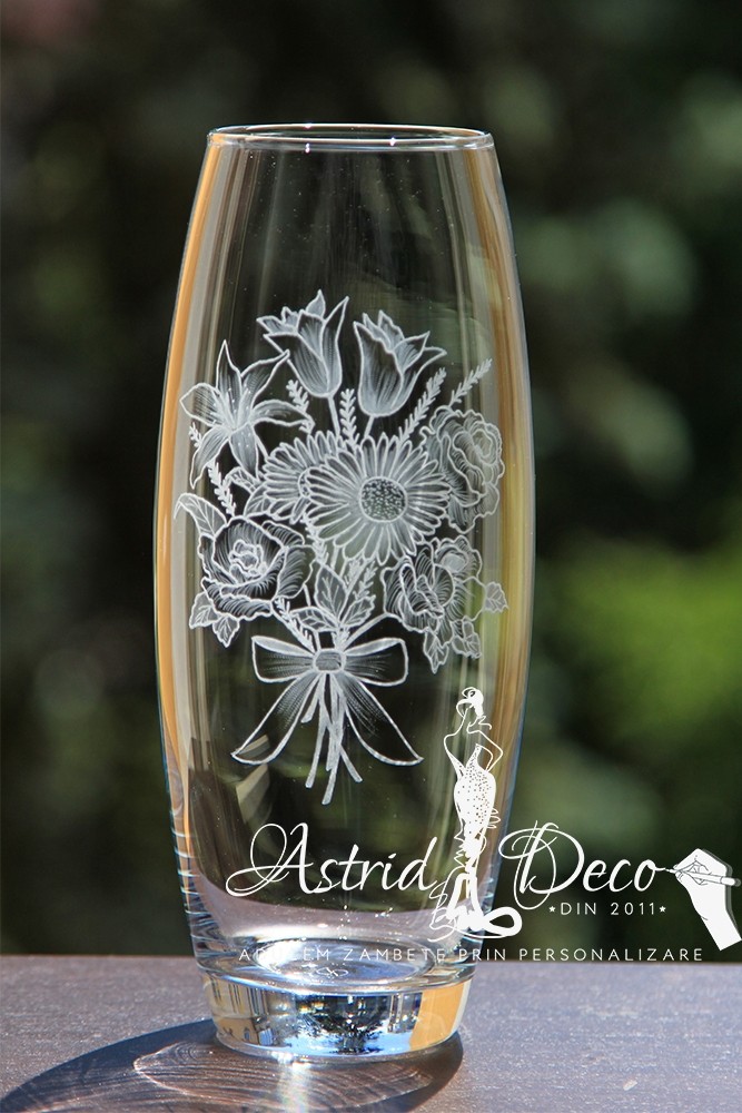 Vaza gravata - Buchet Flori de Primavara 26 cm