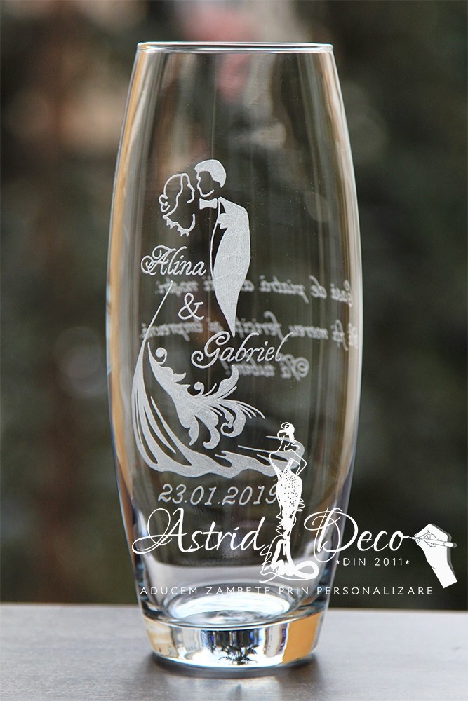 Vaza sticla - gravata manual - Siluete Miri 