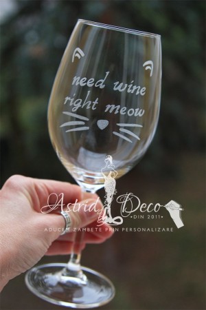 Pahar vin gravat manual - Need wine right meow