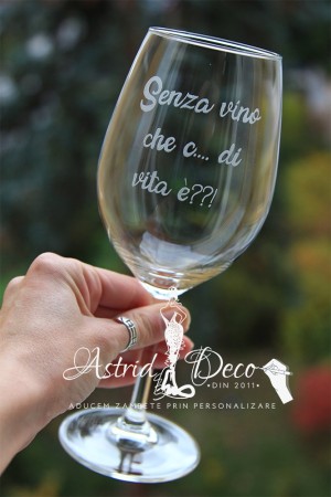 Pahar vin gravat manual - Senza